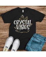 Crystal Vibes Aesthetic Line Drawing Graphic Crystal Lover T-Shirt Unisex Standard T-Shirt black s